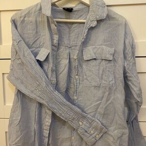 Forever 21 Light Blue Striped Shirt